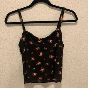 Forever 21 black cropped floral cami